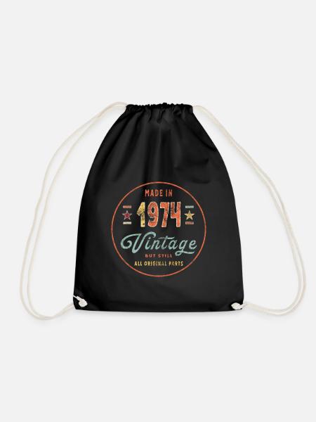 Made in 1974 - Drawstring Bag - black