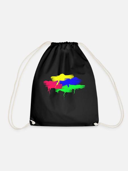 Color - Colorful - Life - Fun - Drawstring Bag - black
