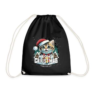 Chat de Noël - Miaouss, Noël - Sac de sport léger - noir - Devant