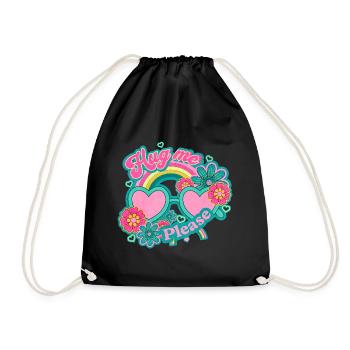 Hug me please - Drawstring Bag - black - Front
