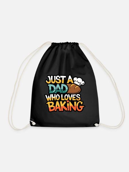Papa liebt Brot backen - Papa ist unser Bäcker - Turnbeutel - Schwarz