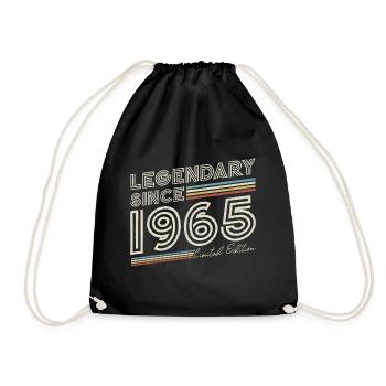 Legendary since 1965 vintage birthday - Drawstring Bag - black - Front
