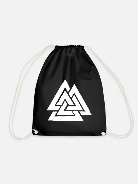 Valknut - Symbol of Odin - Drawstring Bag - black