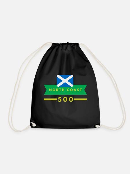 north coast 500 scotland - Drawstring Bag - black