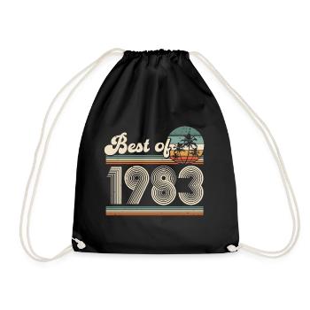 1983 Vintage Retro Birthday - Drawstring Bag - black - Front