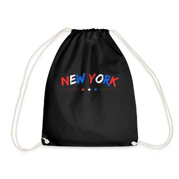 NEW York red, white & blue - Turnbeutel - Schwarz - Vorne