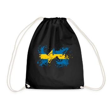 Suède Drapeau suédois drapeau noir - Sac de sport léger - noir - Devant