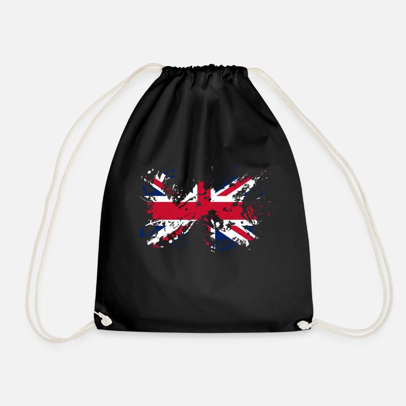England Flagge englische Fahne Farbklecks - Turnbeutel - Schwarz