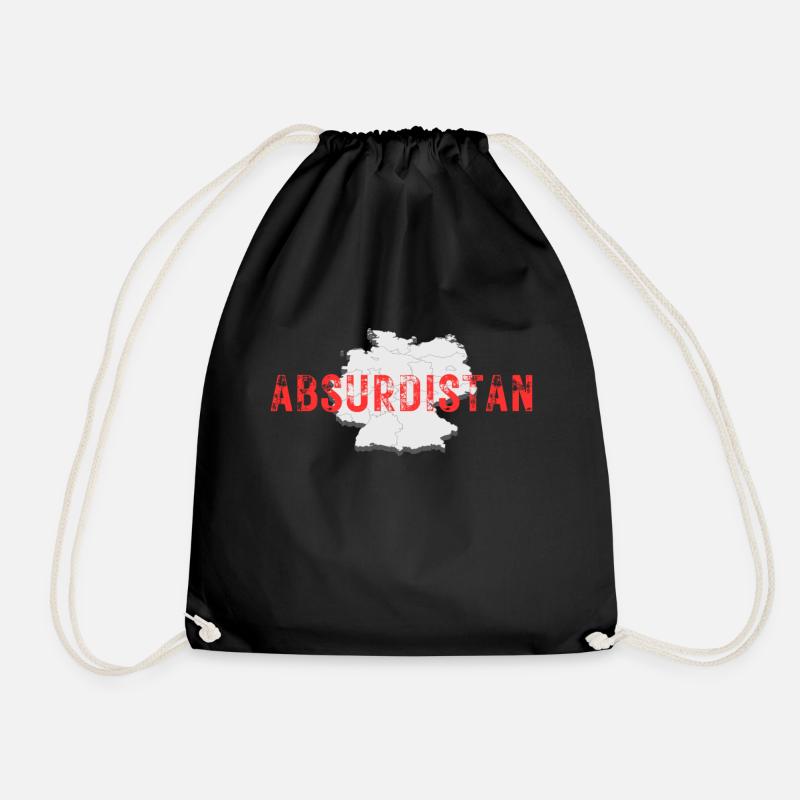 Absurdistan - Drawstring Bag - black