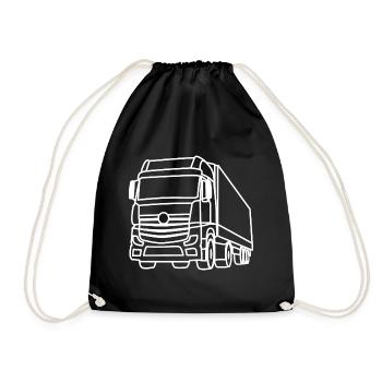 Truck / Truck Front - White Contour - Drawstring Bag - black - Front