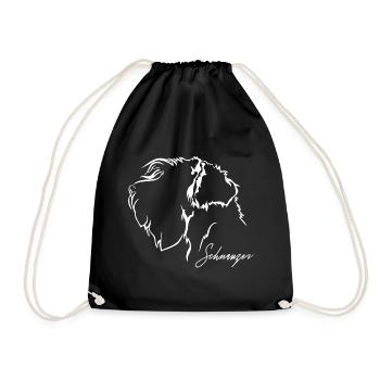 Schnauzer Profile Dogs Dog Wilsigns - Drawstring Bag - black - Front
