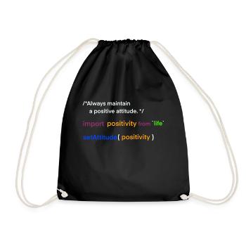 code your life - Drawstring Bag - black - Front