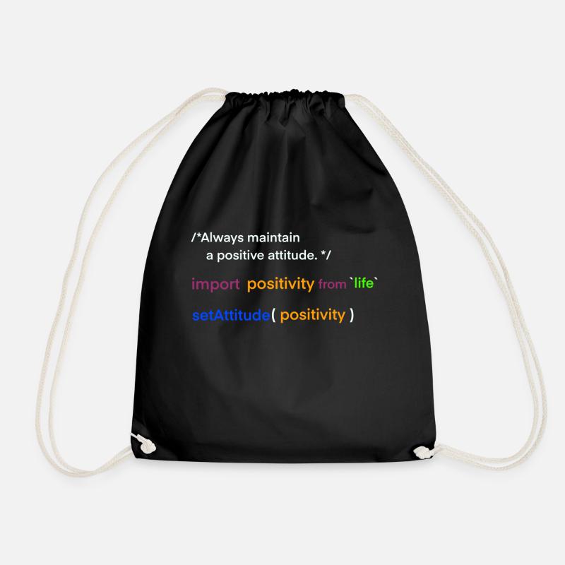 code your life - Drawstring Bag - black