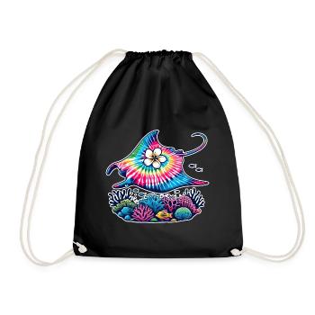 Tie Dye Ray Manta Kreuzfahrt Urlaub 2024 Hawaii - Turnbeutel - Schwarz - Vorne