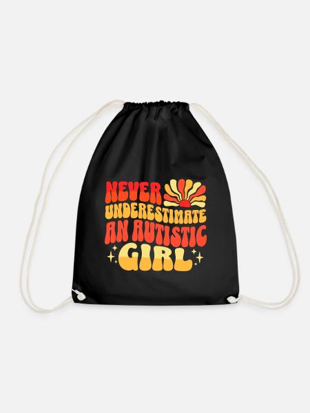 Jamais Sous-estimer Fille Autiste - Sac de sport léger - noir