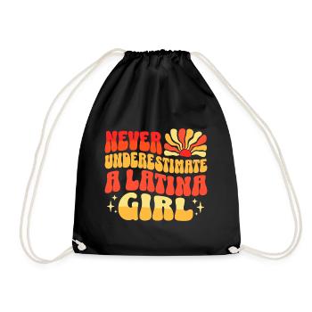 Unterschätze niemals Latin Girl - Turnbeutel - Schwarz - Vorne