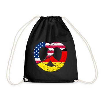 Brezel Amerikanische Herkunft Deutsch - Turnbeutel - Schwarz - Vorne