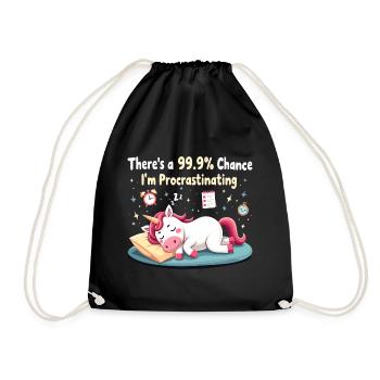 Licorne Flemmard Humour Sarcastique - Sac de sport léger - noir - Devant