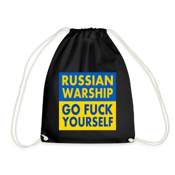 russian warship go f yourself - Drawstring Bag - black - Front