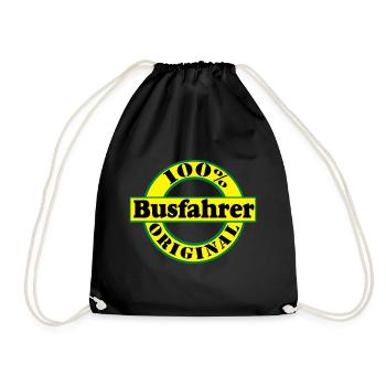 Busfahrer Bus Omnibus 100% Busfahrer Original(25) - Turnbeutel - Schwarz - Vorne