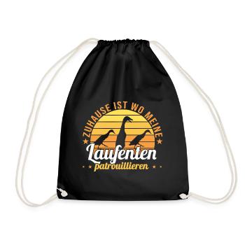 Laufenten patroullieren Laufente Laufentenstall - Turnbeutel - Schwarz - Vorne