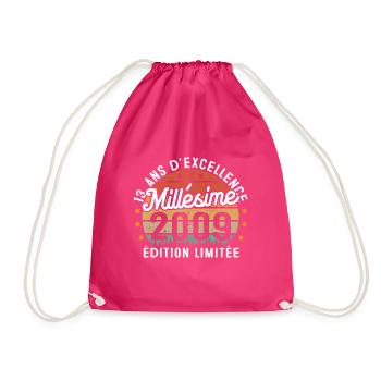 Cadeau d'anniversaire 13 Ans Millésime 2009 - Sac de sport léger - fuchsia - Devant