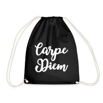 Carpe Diem Latin Seize the day - Drawstring Bag - black - Front