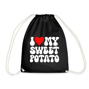 J'aime Ma Patate Douce Couple Thanksgiving - Sac de sport léger - noir - Devant