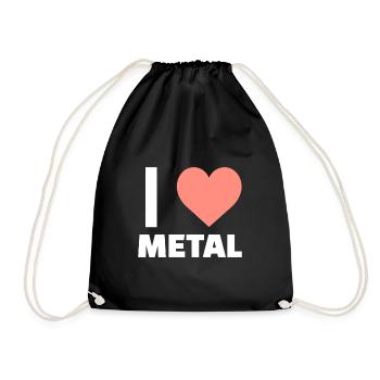 i love heavy metal - Drawstring Bag - black - Front