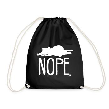Katze Lustiger Spruch Nope Geschenk Idee - Turnbeutel - Schwarz - Vorne