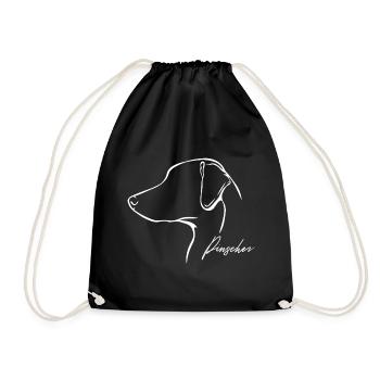 PINSCHER Profil Hunde Hund Wilsigns - Turnbeutel - Schwarz - Vorne