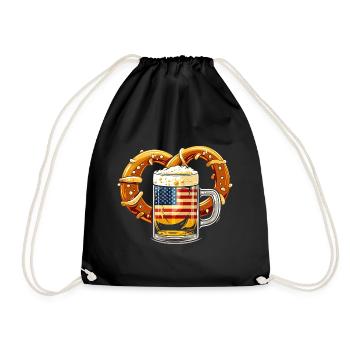 Bier Amerikanische Herkunft Deutsch - Turnbeutel - Schwarz - Vorne