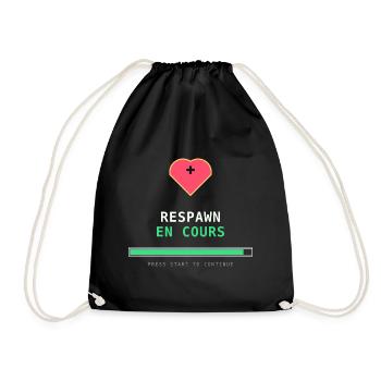 Respawn en cours – Gamer Rétro Pixel Art - Sac de sport léger - noir - Devant