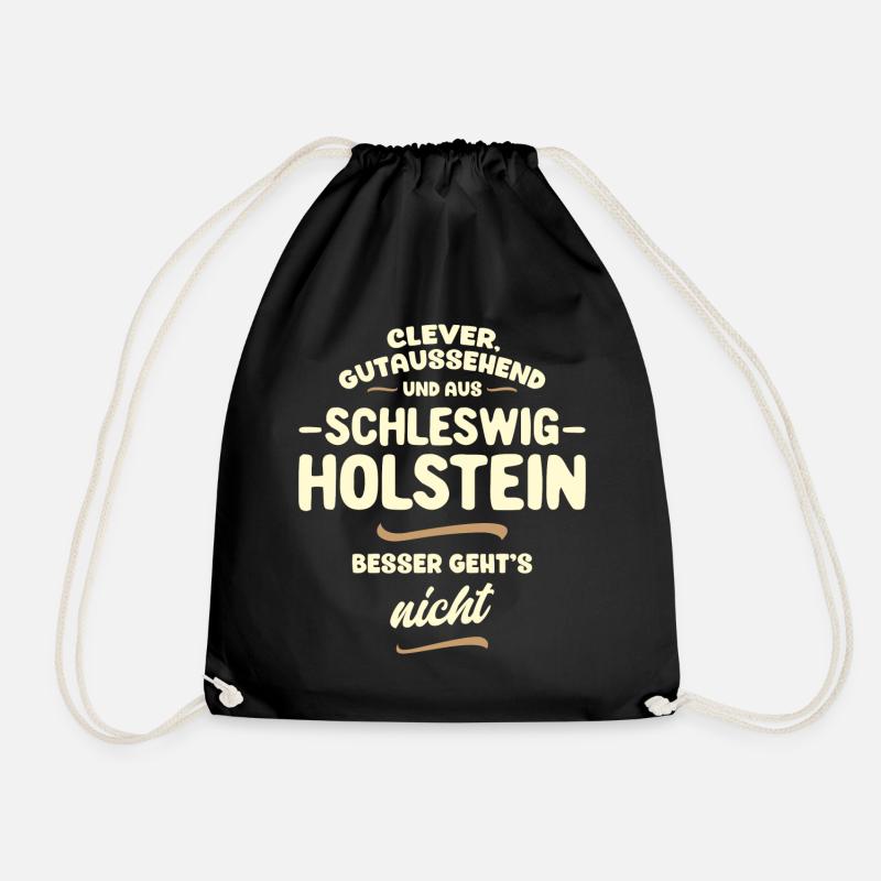 Clever, gutaussehend und aus Schleswig-Holstein - Turnbeutel - Schwarz