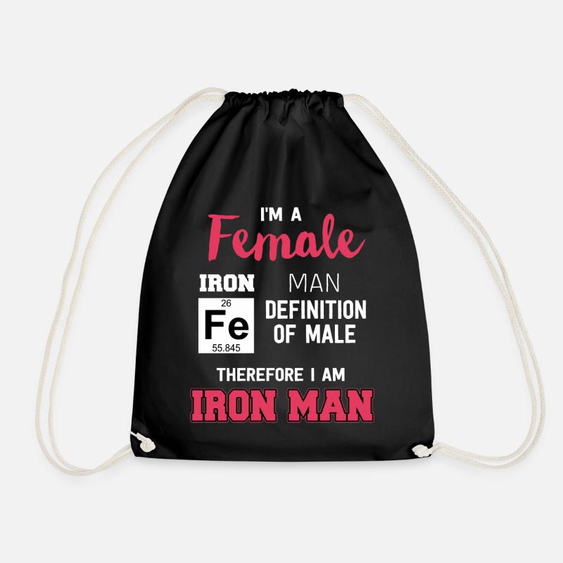 Frau Eisen Spruch Cool Geschenk Idee Frauenpower - Turnbeutel - Schwarz