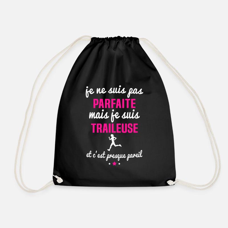 je ne suis pas parfaite mais je suis traileuse - Sac de sport léger - noir