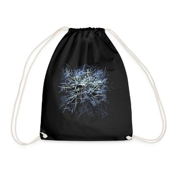 Abstract - Drawstring Bag - black - Front