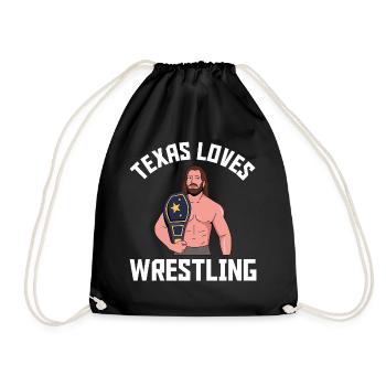 Texas wrestling design for proud Texas fans - Drawstring Bag - black - Front