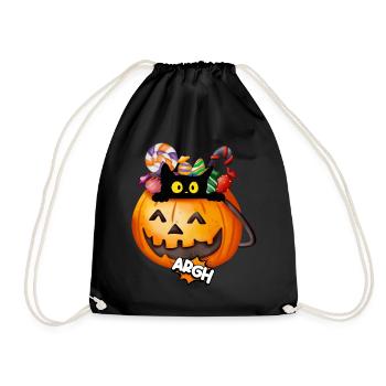 Citrouille halloween et chat noir - Sac de sport léger - noir - Devant