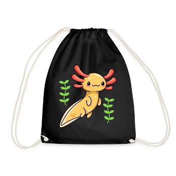 Goldener Albino Axolotl Design für Axolotl Fans - Turnbeutel - Schwarz - Vorne