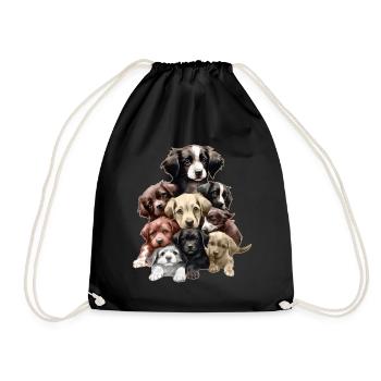 Lustige Hunde - Turnbeutel - Schwarz - Vorne
