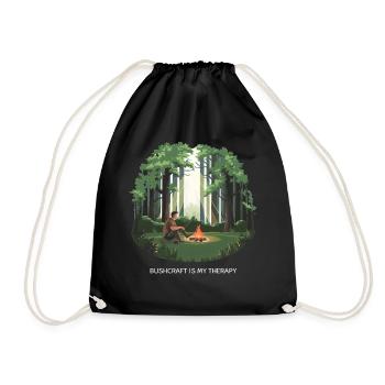 Le bushcraft est ma thérapie – Nature & Survival - Sac de sport léger - noir - Devant