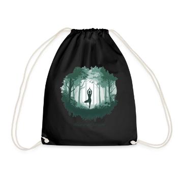 Yoga is my Therapy – Yoga & Meditation Forest - Drawstring Bag - black - Front