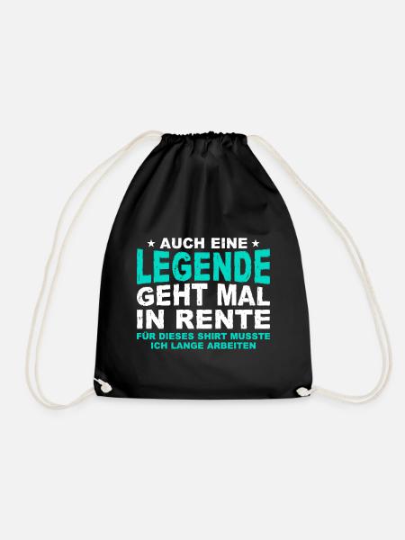 Auch Eine Legende Geht Mal In Rente Geschenk Rente - Turnbeutel - Schwarz