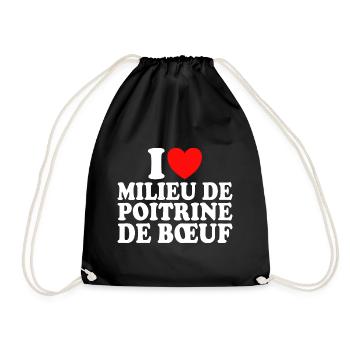 Boucher I Love Milieu De Poitrine De Boeuf - Sac de sport léger - noir - Devant