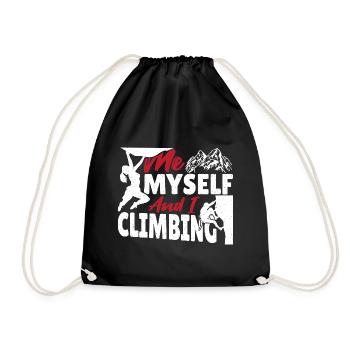 Bouldern klettern Felsklettern Climber Climbing - Turnbeutel - Schwarz - Vorne