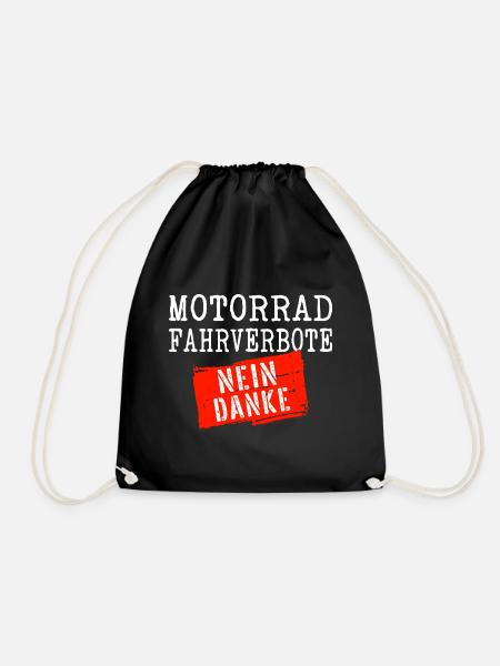 Gegen Motorrad Fahrverbot an Sonntagen Feiertagen - Turnbeutel - Schwarz
