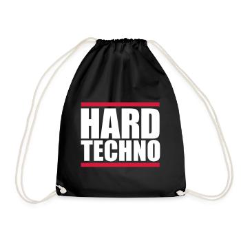 Hard Techno Logo Red Lines Bitte Raven Sie hart - Turnbeutel - Schwarz - Vorne