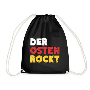 Der Osten Rockt Ossi Ostdeutschland - Turnbeutel - Schwarz - Vorne