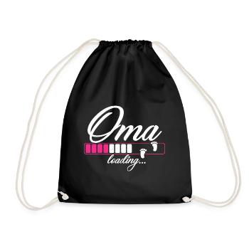 Oma loading - du wirst Oma - Turnbeutel - Schwarz - Vorne
